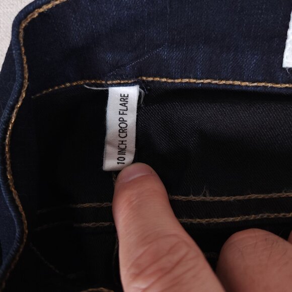 Rag & Bone 10” Inch Crop Flare Jeans Womens Size 25 Raw Hems Retro Denim Pants - Picture 11 of 16
